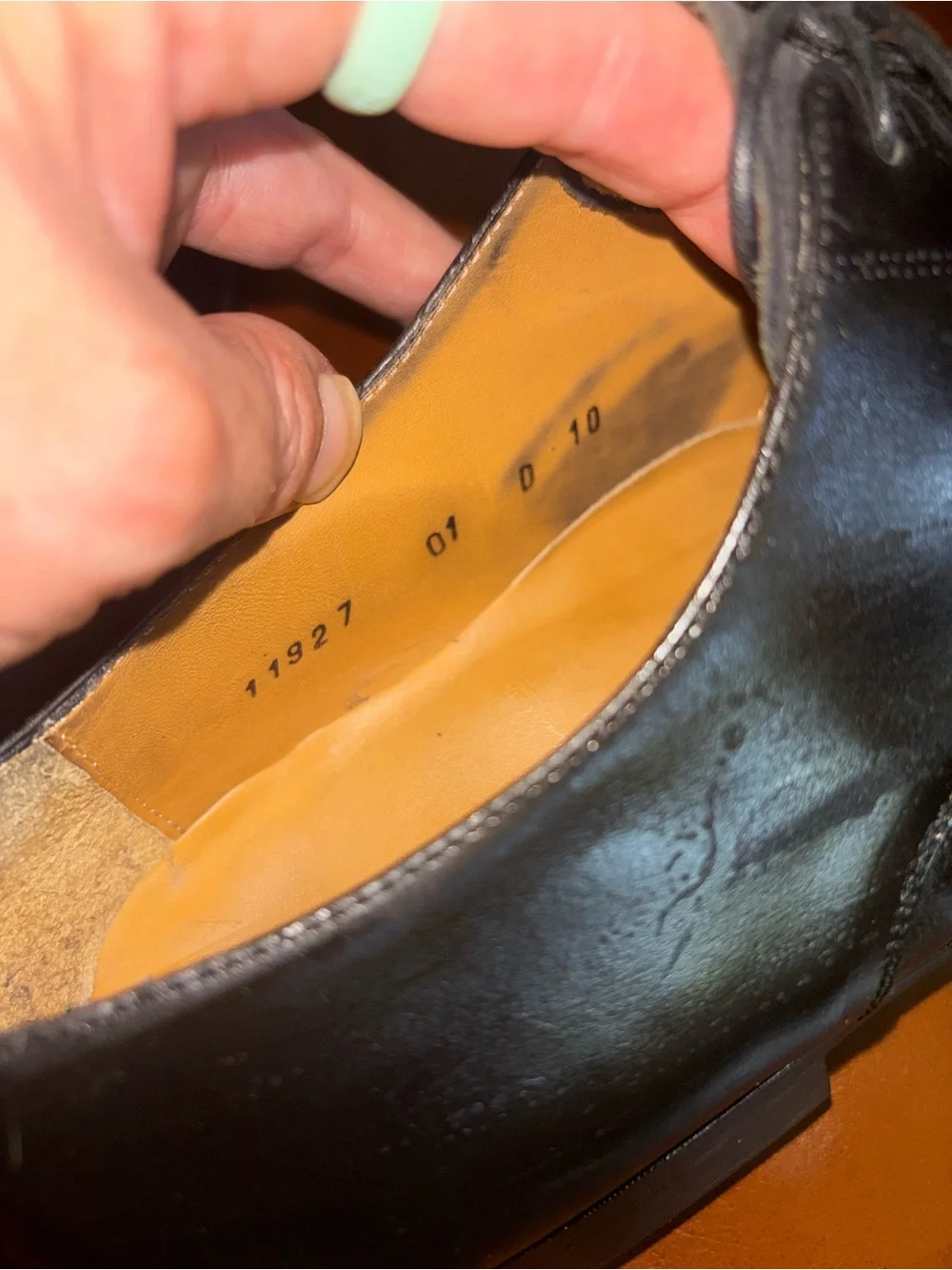 Santoni Black Leather Square Toe Derby Dress Shoes Men’s US 10 Made Italy